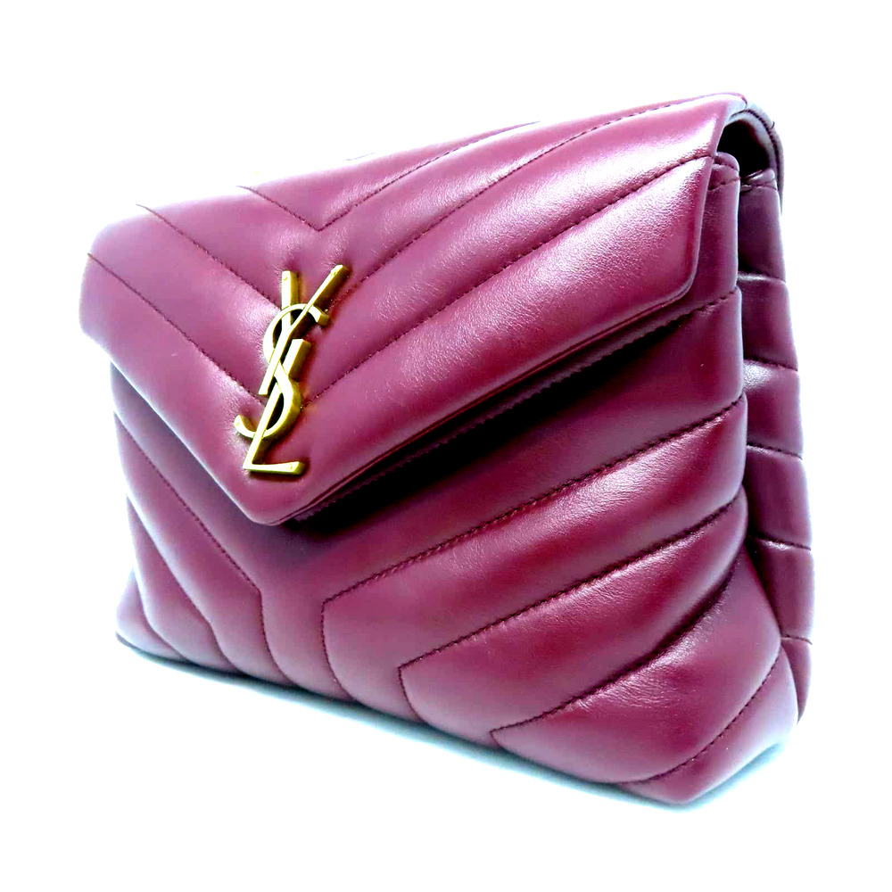 💎✨BEAUTIFUL✨💎 YVES SAINT LAURENT Small Bag Chain Calfskin Rouge Legion Red - Picture 4 of 14